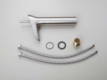 Elegante geborsteld nikkel waterval wastafelkraan