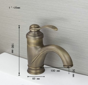 Klassieke bronzen wastafelkraan Antiek messing brons look nostalgische kraan