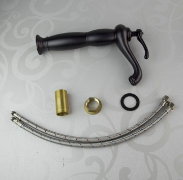 Retro wastafelkraan Klassiek model olie brons / zwart afgewerkt