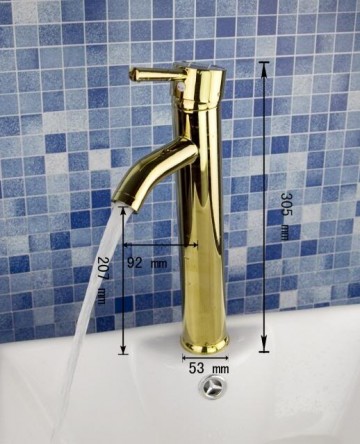 Gouden wastafelkraan Klassiek model goud antiek afgewerkt keukenkraan