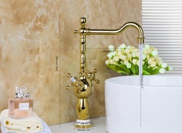 Nostalgische wastafelkraan Klassiek model goud antiek draaibaar