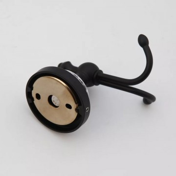 Achterzijde zwarte nostalgische badkamerhaak