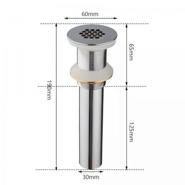 Afmeting afvoer chroom altijd open