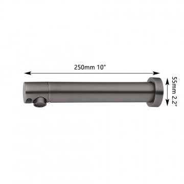 Afmeting baltic gun metal sensorkraan muurkraan