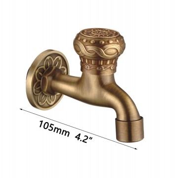 Afmeting bronskleurig koudwater kraan