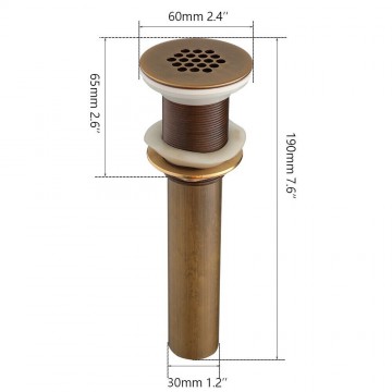 Afmeting bronskleurige afvoer 0