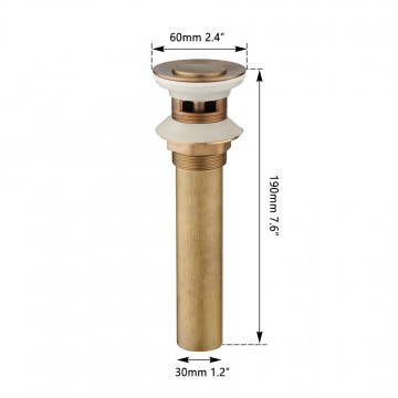 Afmeting bronskleurige afvoer