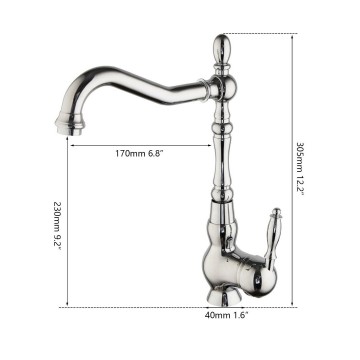 Afmeting chroom mengkraan met draaibare hals