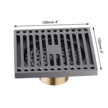 Afmeting doucheput met rooster gun metal uitvoering