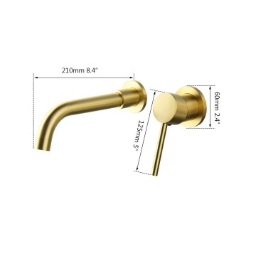 Afmeting geborsteld gouden kraan