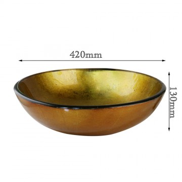 Afmeting glazen waskom goud