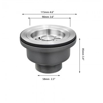 Afmeting gootsteenafvoer geborsteld nikkel keuken