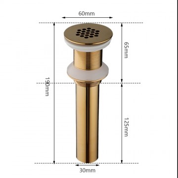 Afmeting goudkleurige afvoer