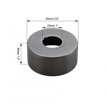 Afmeting gun metal badrozet 30 mm