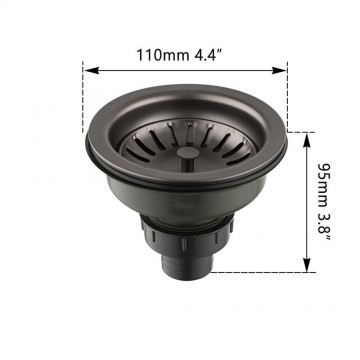 Afmeting gun metal gootsteen afvoer