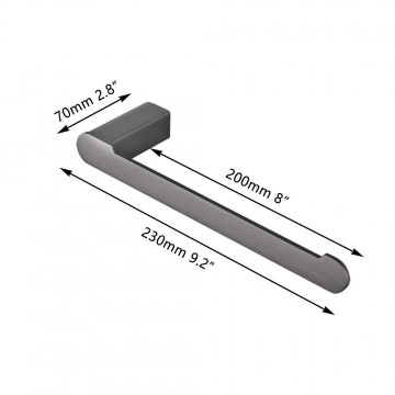 Afmeting gun metal handdoekhaak