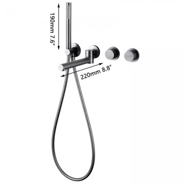 Afmeting gun metal inbouw badkraan