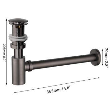 Afmeting gun metal sifon