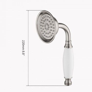 Afmeting handdouche geborsteld nikkel