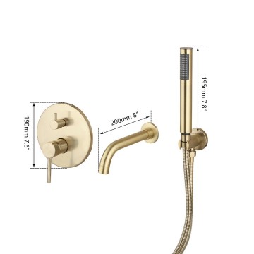 Afmeting inbouw kraan mat goud
