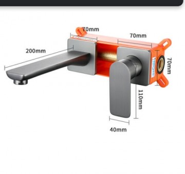 Afmeting inbouw wandkraan gun metal