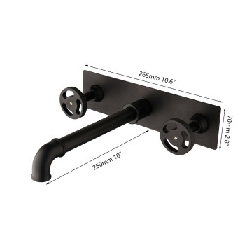 Afmeting inbouwkraan zwart