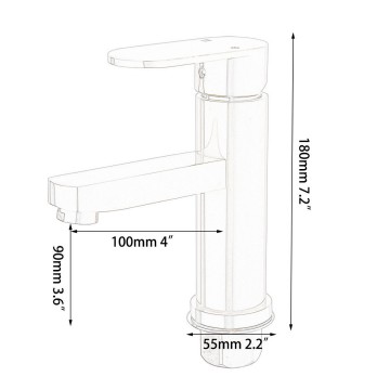 Afmeting kraan zwart goud