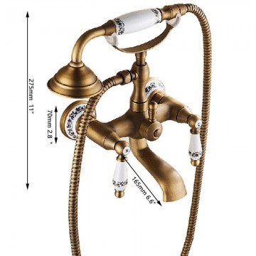 Afmeting landelijke bronskleurige badkraan