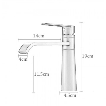 Afmeting landelijke bronskleurige wastafelkraan 1