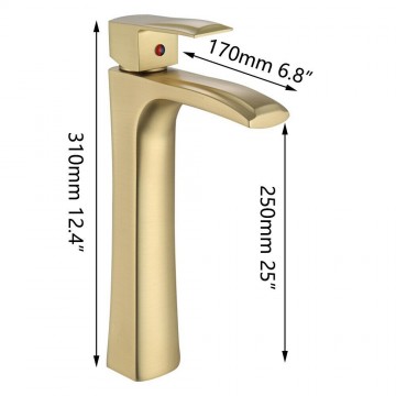 Afmeting mat gouden kraan