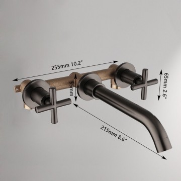 Afmeting moderne gun metal inbouw kraan