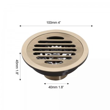 Afmeting ronde bronskleurige doucheput
