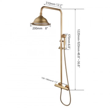 Afmeting thermostatische opbouw set