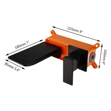 Afmeting zwarte inbouw watervalkraan