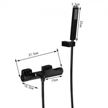 Afmeting zwarte waterval badkraan