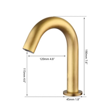 Afmetingen bronskleurige cesaro sensorkraan