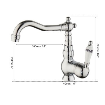 Afmetingen chroom landelijke mengkraan