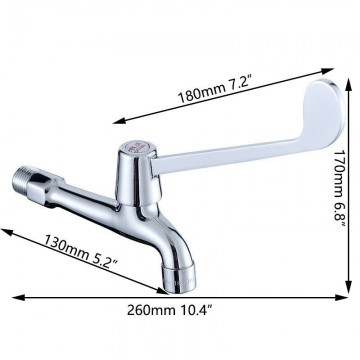 Afmetingen chroom medische koudwater kraan