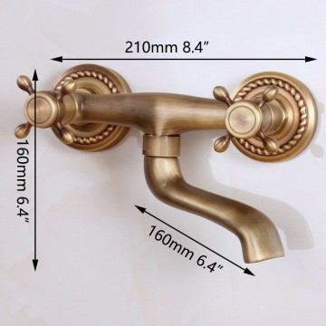 Afmetingen draaibare bronzen muurkraan