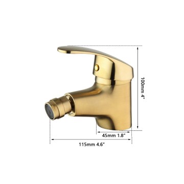 Afmetingen geborsteld gouden bidet kraan