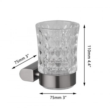Afmetingen gun metal tandenborstelhouder muurbevestiging