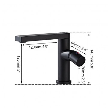 Afmetingen mengkraan zwart