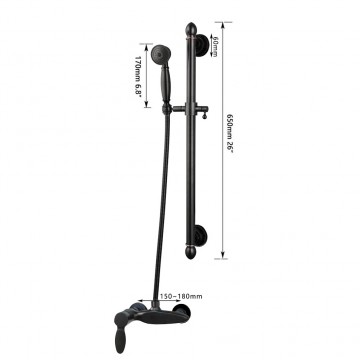 Afmetingen olie bronzen kraan 0