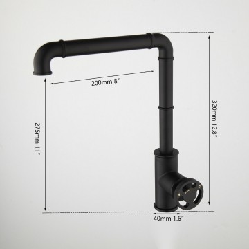 Afmetingen retro zwarte kraan