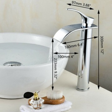 Afmetingen van de hoge wastafelkraan