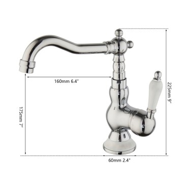 Afmetingen wastafelkraan mengkraan chroom landelijk