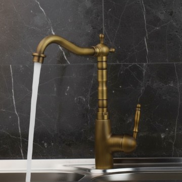 Badique bronskleur keukenkraan wastafelkraan landelijk 2