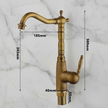 Badique bronskleur keukenkraan wastafelkraan landelijk 6