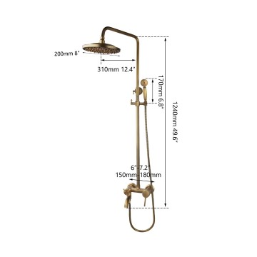 Badique bronskleur regendouche opbouw b90 2