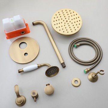 Badique bronskleurige inbouw regendouche nostalgische stijl 5